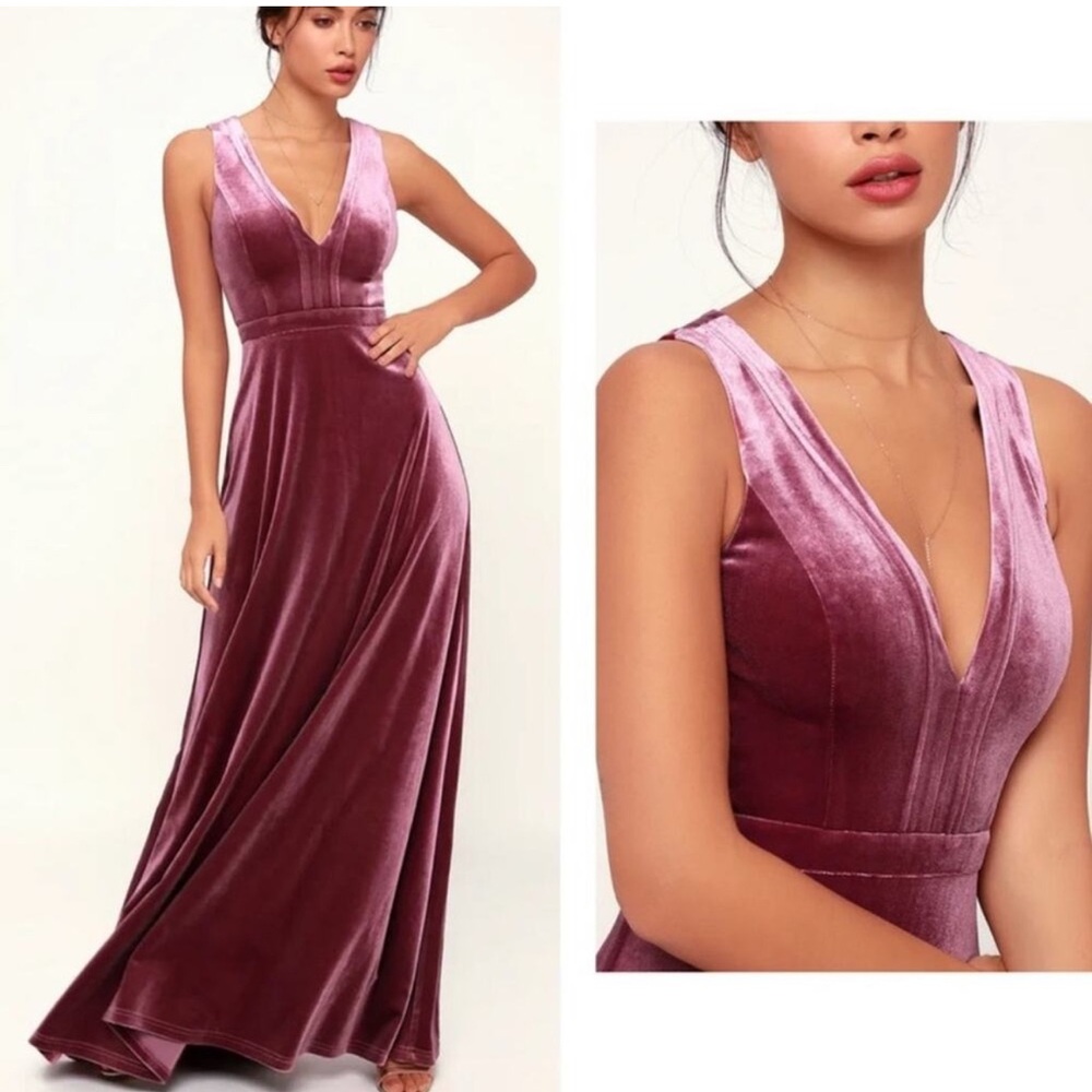 Lulus Beautiful Night Velvet Maxi Dress